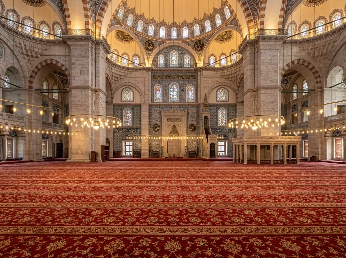 Tarihi Kubbeli Cami Göbekli Halı Uygulaması